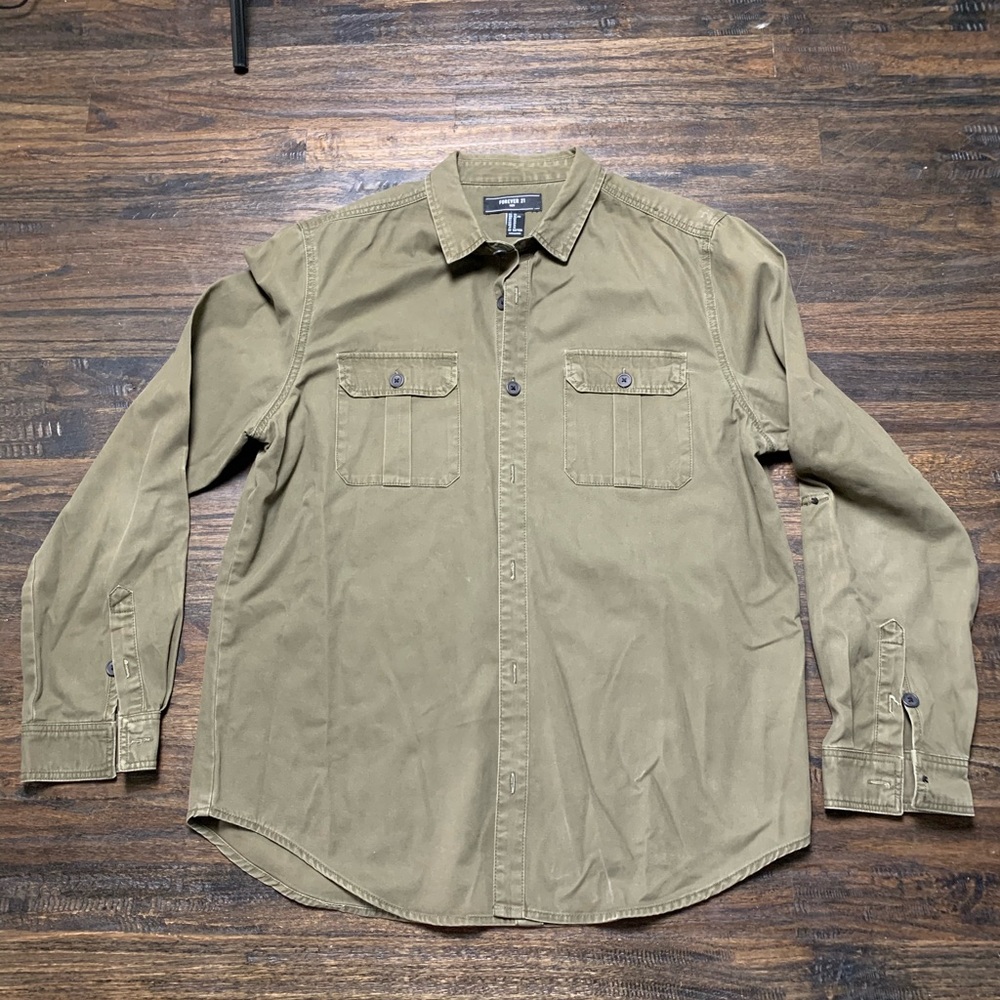 Forever 21 Army Green Button up